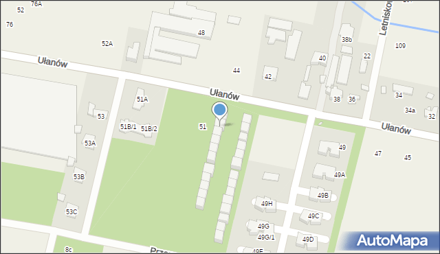 Kolonia Warszawska, Ułanów, 51u, mapa Kolonia Warszawska