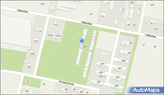 Kolonia Warszawska, Ułanów, 51y, mapa Kolonia Warszawska