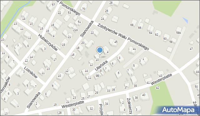 Koszalin, Ułańska, 8, mapa Koszalina