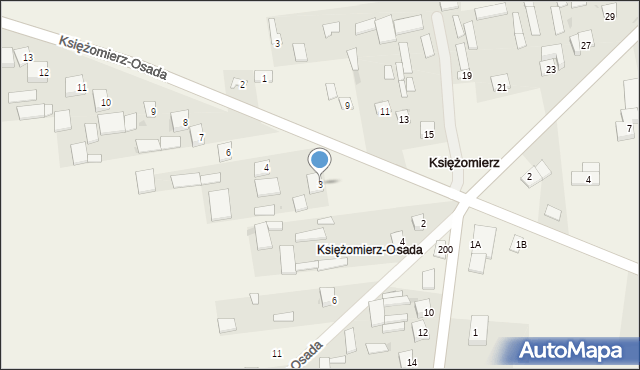 Księżomierz, Ulica Kościelna, 3, mapa Księżomierz