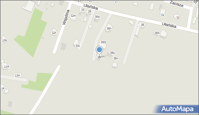 Lędziny, Ułańska, 36f, mapa Lędziny