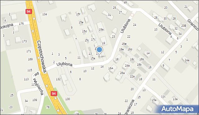 Modlnica, Ulubiona, 17a, mapa Modlnica