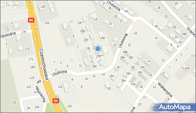 Modlnica, Ulubiona, 17b, mapa Modlnica