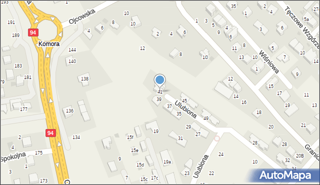 Modlnica, Ulubiona, 41, mapa Modlnica