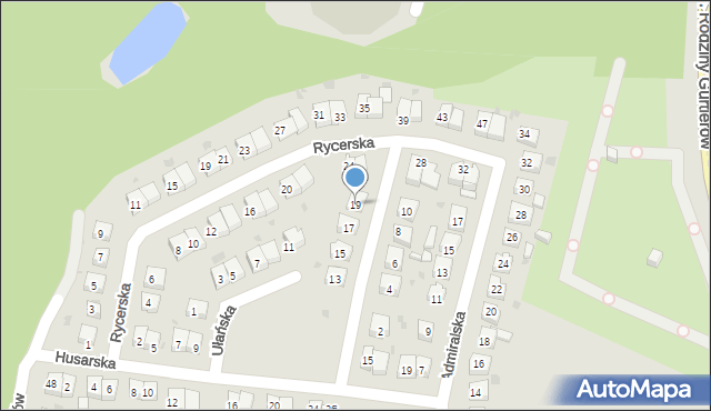 Ruda Śląska, Ułańska, 19, mapa Rudy Śląskiej