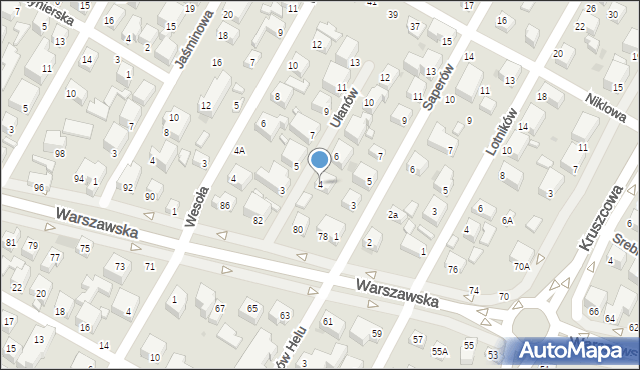 Siedlce, Ułanów, 4, mapa Siedlce