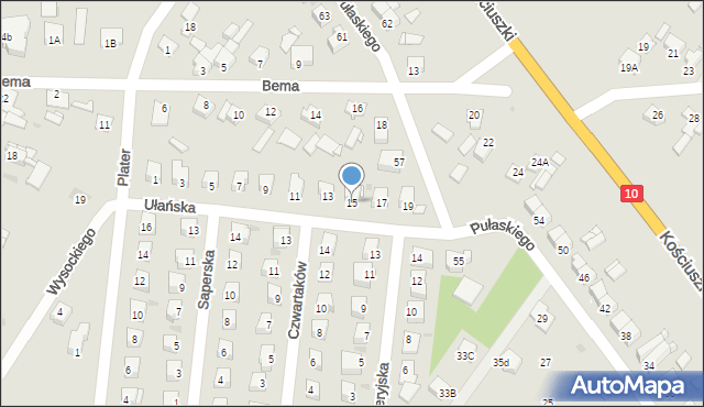 Sierpc, Ułańska, 15, mapa Sierpc