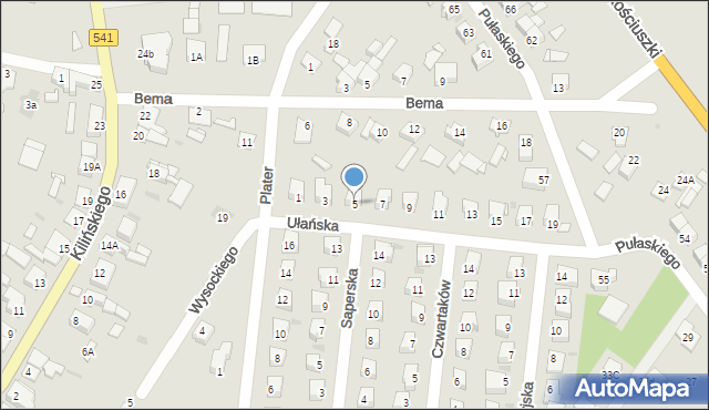 Sierpc, Ułańska, 5, mapa Sierpc