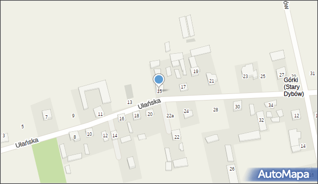 Stary Dybów, Ułańska, 15, mapa Stary Dybów