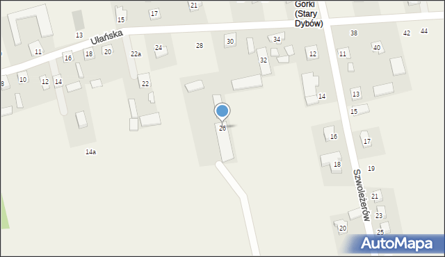 Stary Dybów, Ułańska, 26, mapa Stary Dybów