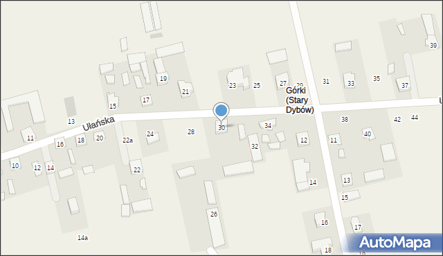 Stary Dybów, Ułańska, 30, mapa Stary Dybów
