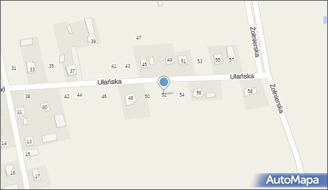 Stary Dybów, Ułańska, 52, mapa Stary Dybów