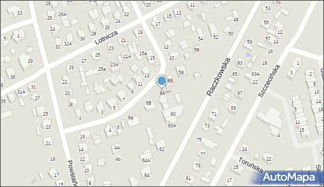 Suwałki, Ułanów Grochowskich, 8A, mapa Suwałk