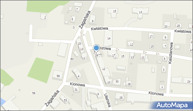 Świętoszów, Ułańska, 14, mapa Świętoszów