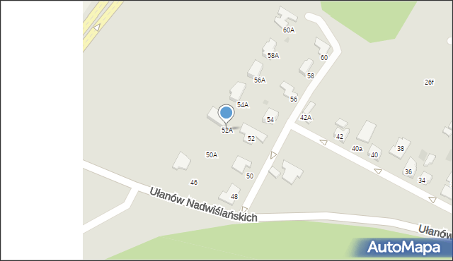 Szczawno-Zdrój, Ułanów Nadwiślańskich, 52A, mapa Szczawno-Zdrój