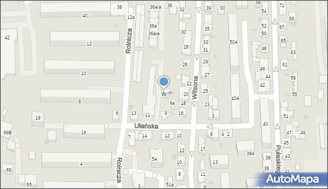 Tarnów, Ułańska, 9b, mapa Tarnów