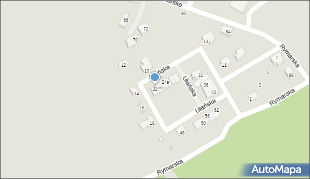 Tychy, Ułańska, 22, mapa Tychów