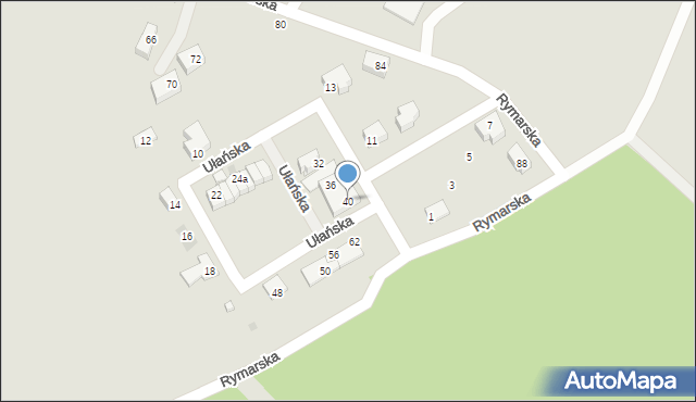 Tychy, Ułańska, 40, mapa Tychów