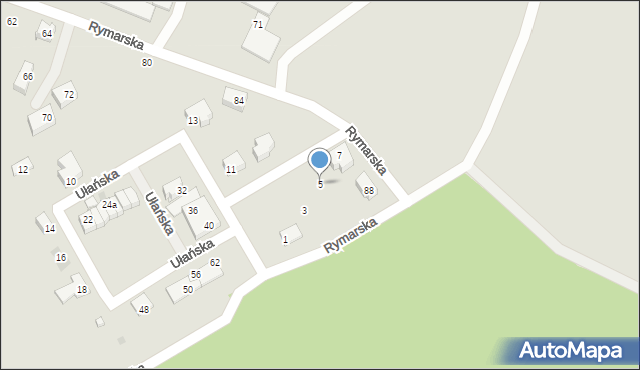 Tychy, Ułańska, 5, mapa Tychów