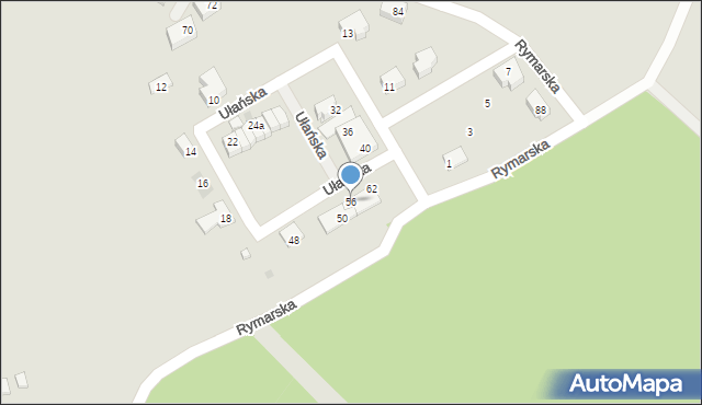 Tychy, Ułańska, 56, mapa Tychów