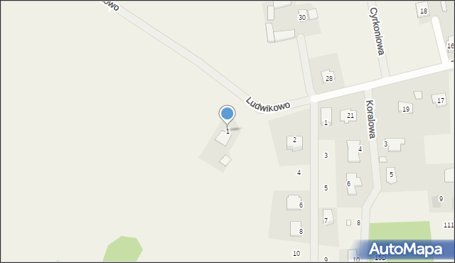 Ulaszewo, Ulaszewo, 1, mapa Ulaszewo