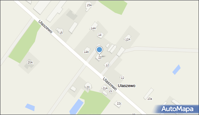 Ulaszewo, Ulaszewo, 13, mapa Ulaszewo