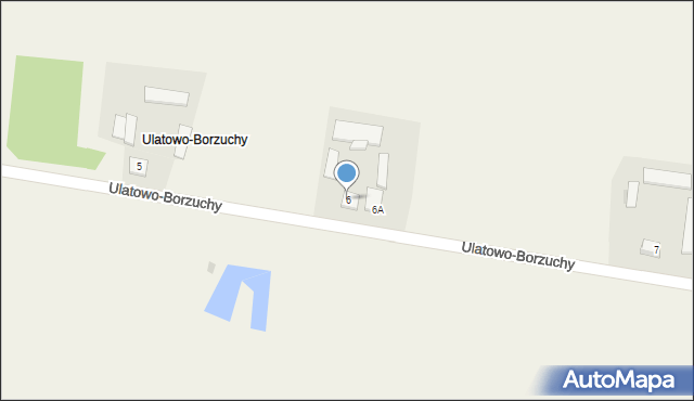 Ulatowo-Borzuchy, Ulatowo-Borzuchy, 6, mapa Ulatowo-Borzuchy