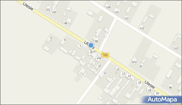 Ulesie, Ulesie, 8, mapa Ulesie