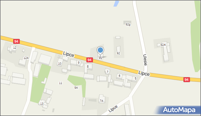 Ulesie, Ulesie, 91, mapa Ulesie