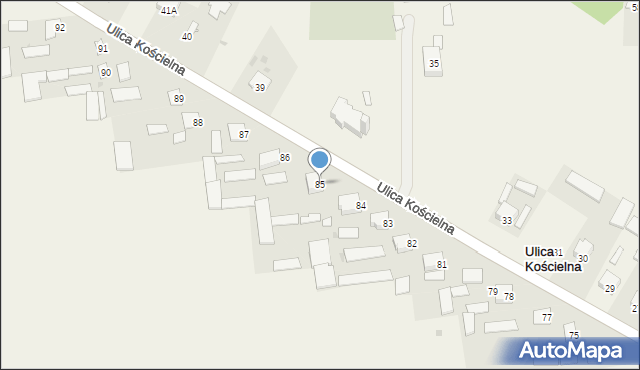 Ulica Kościelna, Ulica Kościelna, 85, mapa Ulica Kościelna