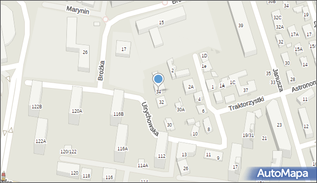 Warszawa, Ulrychowska, 34, mapa Warszawy