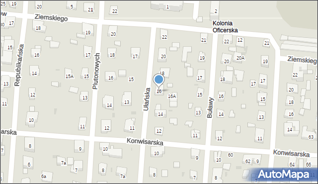 Warszawa, Ułańska, 16, mapa Warszawy