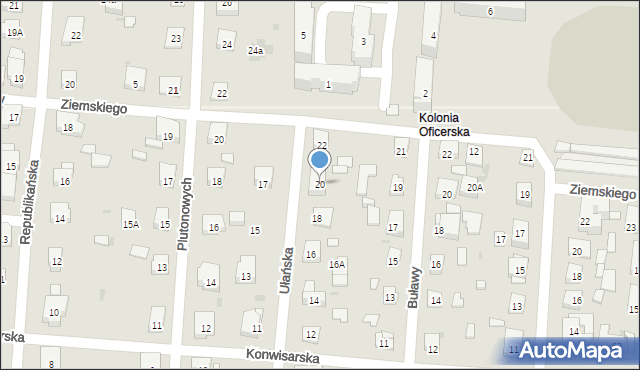 Warszawa, Ułańska, 20, mapa Warszawy