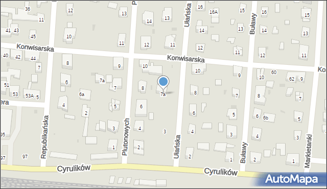 Warszawa, Ułańska, 7a, mapa Warszawy