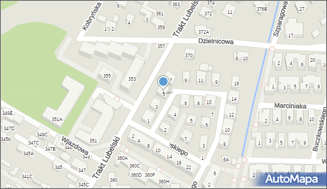 Warszawa, Ułanów Krechowieckich, 5, mapa Warszawy