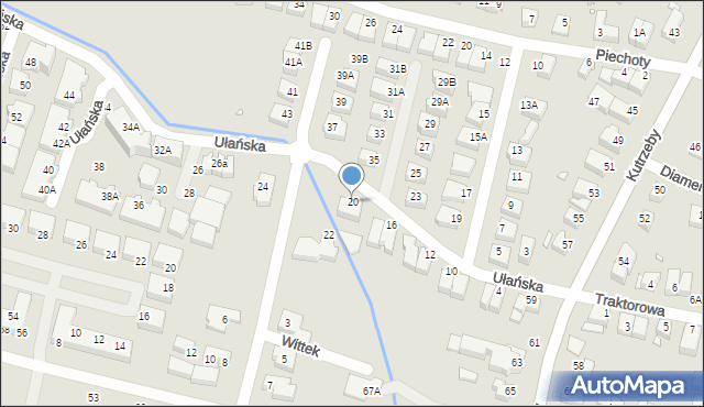 Wrocław, Ułańska, 20, mapa Wrocławia