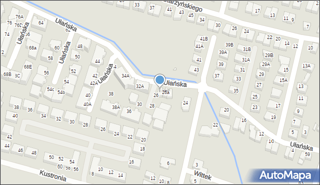 Wrocław, Ułańska, 26b, mapa Wrocławia
