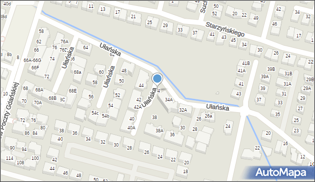Wrocław, Ułańska, 34, mapa Wrocławia