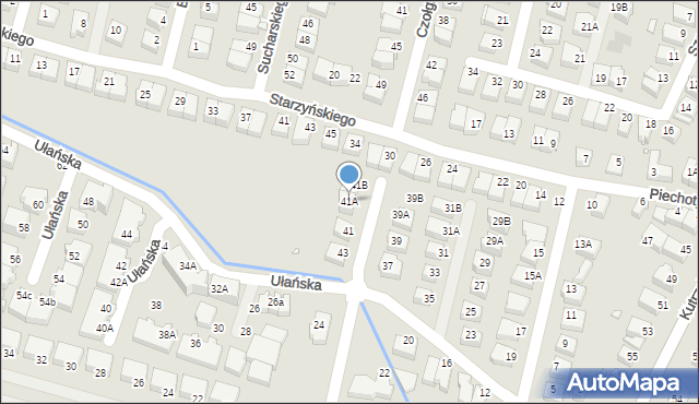 Wrocław, Ułańska, 41A, mapa Wrocławia