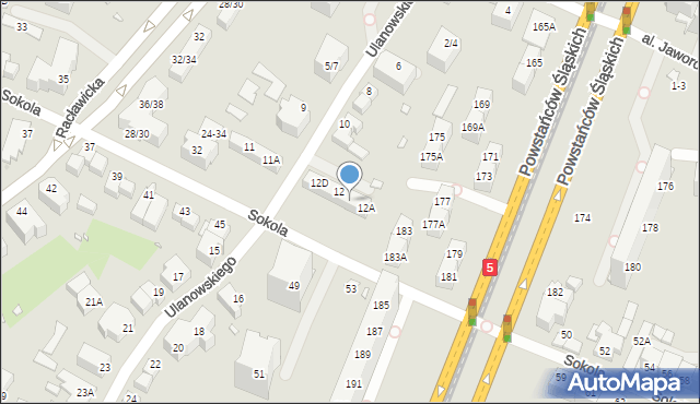Wrocław, Ulanowskiego Bolesława, 12B, mapa Wrocławia