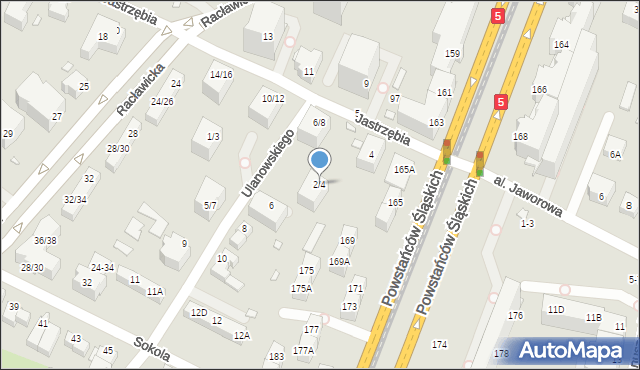 Wrocław, Ulanowskiego Bolesława, 2/4, mapa Wrocławia