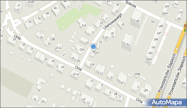 Wrocław, Ulanowskiego Bolesława, 24A, mapa Wrocławia