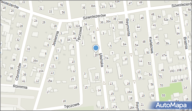 Ząbki, Ułańska, 10, mapa Ząbki