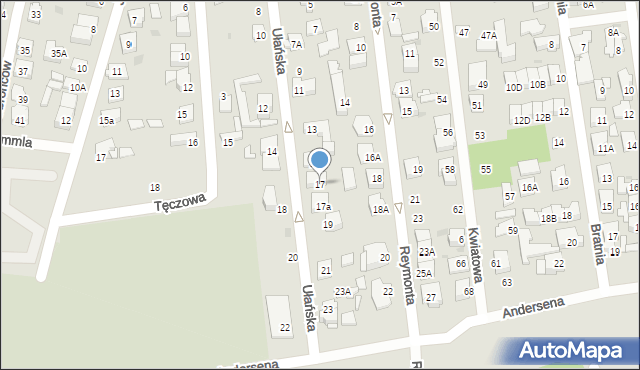 Ząbki, Ułańska, 17, mapa Ząbki