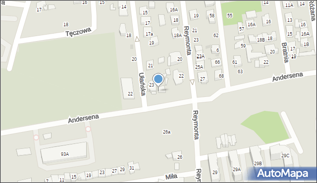 Ząbki, Ułańska, 25a, mapa Ząbki