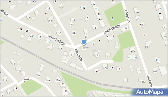 Grodzisk Mazowiecki, Umińskiego Jana Nepomucena, gen., 11, mapa Grodzisk Mazowiecki