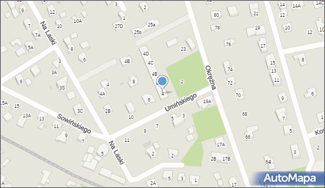 Grodzisk Mazowiecki, Umińskiego Jana Nepomucena, gen., 4, mapa Grodzisk Mazowiecki