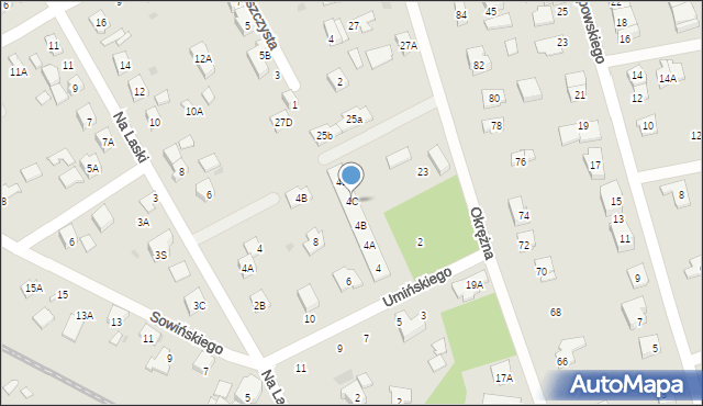 Grodzisk Mazowiecki, Umińskiego Jana Nepomucena, gen., 4C, mapa Grodzisk Mazowiecki