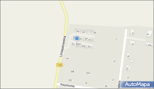 Ożarów Mazowiecki, Umiastowska, 32b, mapa Ożarów Mazowiecki