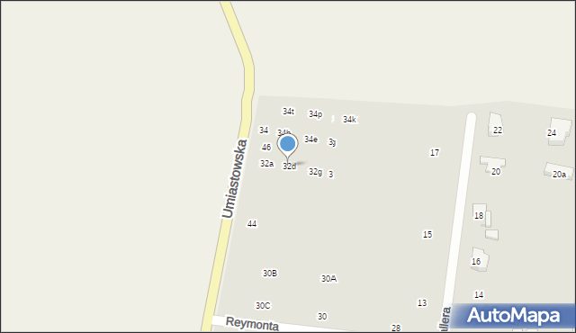 Ożarów Mazowiecki, Umiastowska, 32d, mapa Ożarów Mazowiecki